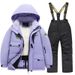 Children's Ski Suit Set For Boys And Girls, Small, Medium And Large Children, Thick Fleece, Waterproof And Warm_desvips.com