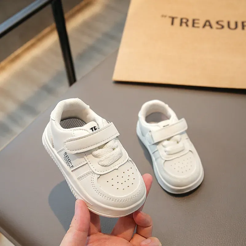Toddler Little Kids Fashion Design Walking Sneakers White Non-slip Casual Happysteps Boys Girls Outdoor Board Shoes_desvips.com