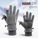 Men's Winter Fleece Gloves – Touchscreen, Windproof & Thermal For Driving, Skiing, Cycling (One Size, Black/Grey, Flip-Cap & Full-Finger Styles)_desvips.com