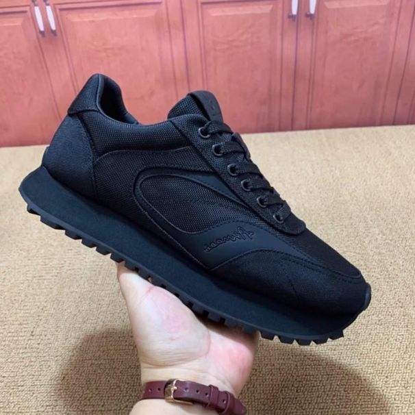 2026 Fashion Vintage Sneakers Jogging Shoes Men Fabric+Synthetic Leather Splicing Pure Color Breathable Soft Sole Wear-Resistant Running Shoes_desvips.com