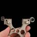Alloy Slingshot Silvery Multi-purpose Slingshot 9.1*10*1 Cm Suitable For Outdoor Competitions, Fitness Shooting, Hunting, Fishing And Games_desvips.com