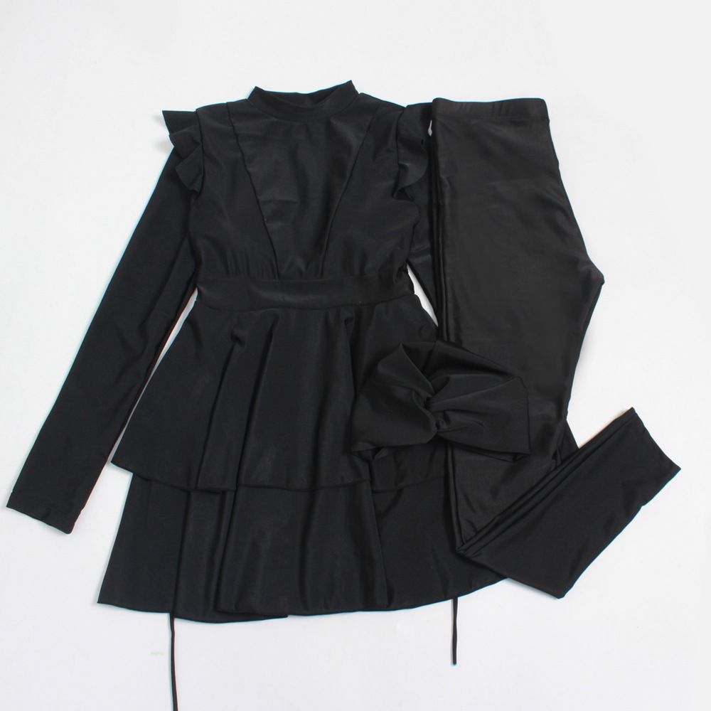 Muslim Swimwear Large Size Conservative Long Sleeve Trousers Swimsuit Women_desvips.com
