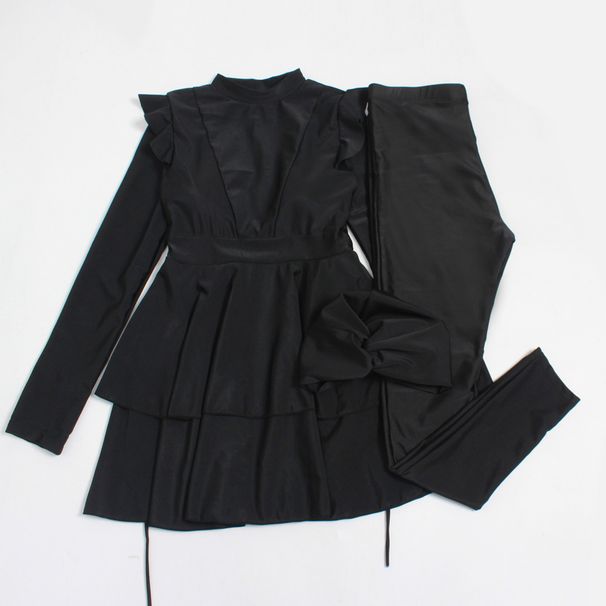 Muslim Swimwear Large Size Conservative Long Sleeve Trousers Swimsuit Women_desvips.com