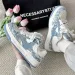 Womens And Shock Absorbing Men Black White Jacquard Canvas Sneakers Low Top Casual Skate Shoes_desvips.com