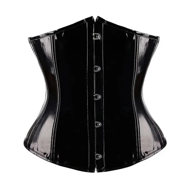 Leather Gothic Waist Cincher Steampunk Corsets Glossy PVC Underbust Corset Bustier Tops Women Plus Size_desvips.com