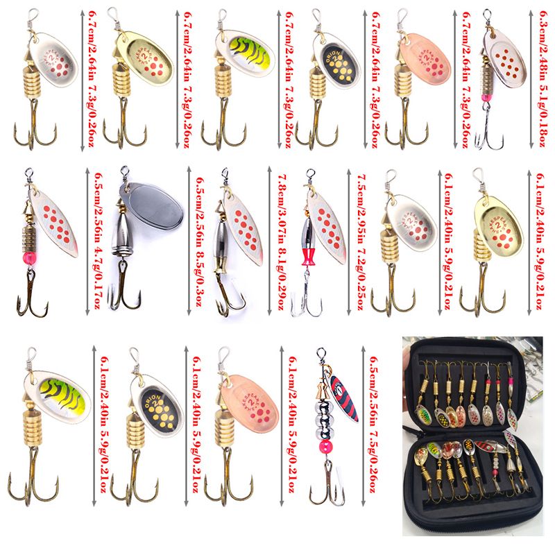 Fishing Spoons Lures KITS 16PCS Metal Baits Set For Casting Spinner Fishing Bait Fishing Lures With Storage Bag Case Pike Carp_desvips.com