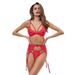 Women's clothing sexy lingerie Sexy women's lace three piece lingerie sexy suit_desvips.com