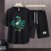 Men's Clothing 2024 Waffle Casual Summer Suit Men's Loose Teen Short sleeved T shirt Shorts Handsome Two piece Suit_desvips.com