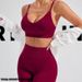 Seamless Stretch Yoga Outfit Autumn Winter Peach Hip Long Pants Outerwear Sexy Camisole Sports Set For Women_desvips.com