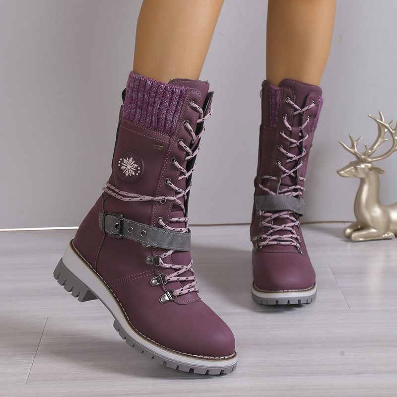 fur lined winter snow boots women's thick sole w tislip waterproof ankle boots fashion cold weather footwear_desvips.com
