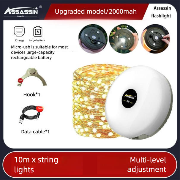 Atmosphere Tent Canopy Light String Tape Measure Lighting Storage Ultra-long Charging Battery Life Outdoor Camping LED_desvips.com