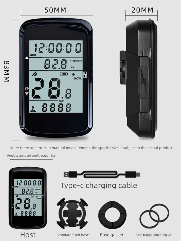 GPS Road Odometer Waterproof Wireless Speedometer Mountain Bike Cycling USB Charging Code Meter_desvips.com