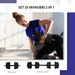 Set 2 In 1 Con 2 Manubri Convertibili In Bilanciere, Peso Totale 20 Kg E Dischi Pesi Regolabili, Nero_desvips.com