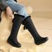 2025 Winter Waterproof Down Cotton Snow Boots Women's Mid-tube Boots Round Toe Thick Sole Thick Fur Comfortable And Warm Cotton Shoes_desvips.com