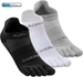 Toe For Men And Women Athletic Running Coolmax Five Finger Ankle/Quarter Socks Breathable Quick Dry Lightweight, 3 Pairs_desvips.com