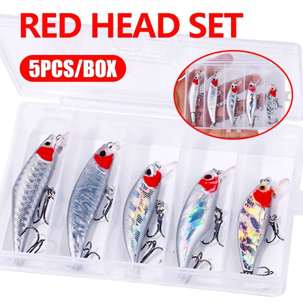 5pcs/box Green Set Wobblers Minnow Fishing Lure Crankbaits Isca Artificial Trout Hard Bait Jerkbait Bass Fishing Tackle_desvips.com