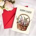New Greeting Card Et Colored Egg Rabbit, Folded In Half With Envelope For Leaving Meage And Bleing, Eater_desvips.com