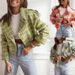 Women's Clothing New 2024 Fashion Suit Collar Plaid Printed Wool Coat_desvips.com