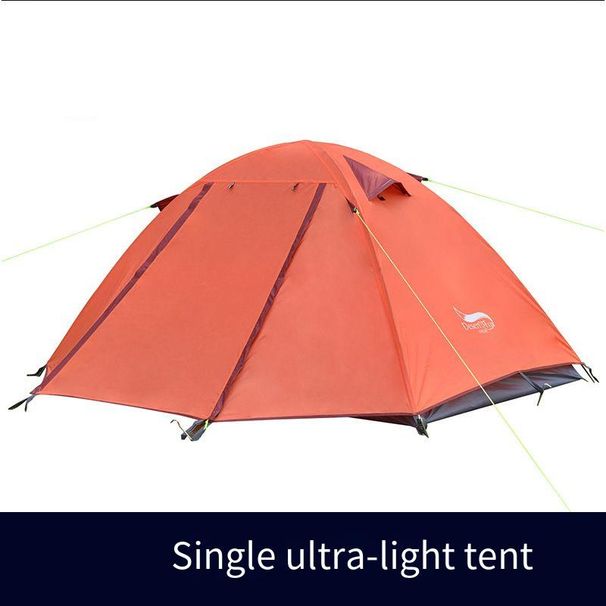 Outdoor single double-decker camping tent aluminum pole professional rain and wind camping tent_desvips.com