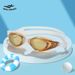 Swimming Waterproof Anti-Fog Electroplated Clear HD Unisex Large Frame Boxed Adult Swim Goggles_desvips.com