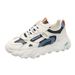 New Women's Dad Versatile Leather Surface White Sneakers Lightweight Shock-Absorbing Soft Sole Student Running Shoes_desvips.com