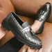 Loafers Soft Pointed Toe Animal Print Mens Leather Shoes Height Increasing Male Casual Shoe With Tassels Moccasin In_desvips.com