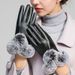 Women's Winter Leather Warm Cold-Proof Riding Cute Touchscreen Fleece-Lined Thickened Cycling Gloves_desvips.com