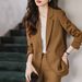 Women's Clothing Red simple fashion suit suit women's suit jacket high waist straight fashion_desvips.com