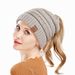 Explosive CC Standard Ponytail Hat Autumn And Winter Warm Women's Knitted Beanie_desvips.com