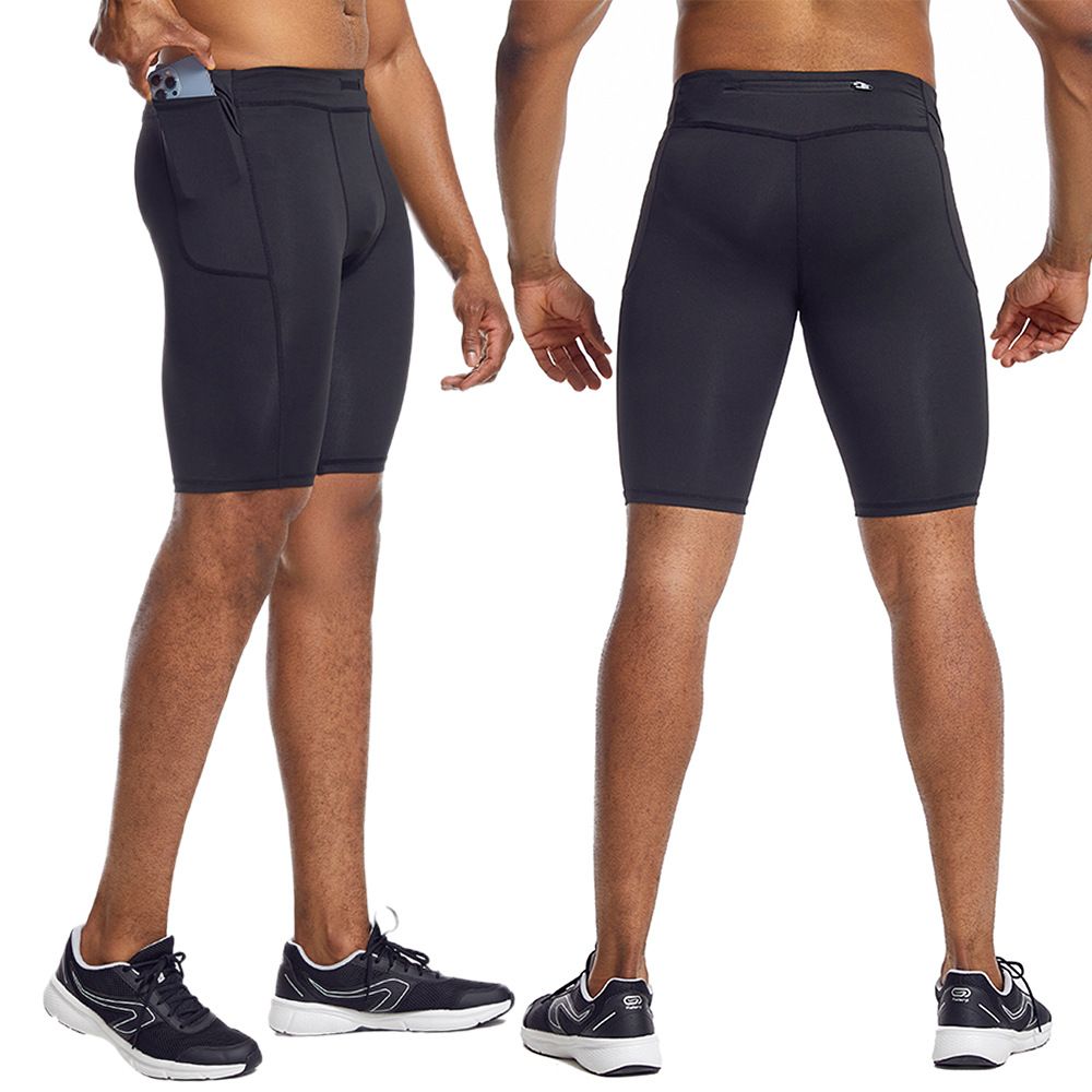 Men's Quick Drying Fitness Pants High Elasticity Breathable Tight Fitting For Training Yoga Sports Autumn Winter Five Point_desvips.com