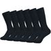 6 Pairs Men's Black Cotton Dress High Quality Long Calf Socks Autumn Winter Sweat Resistant Anti Odor_desvips.com