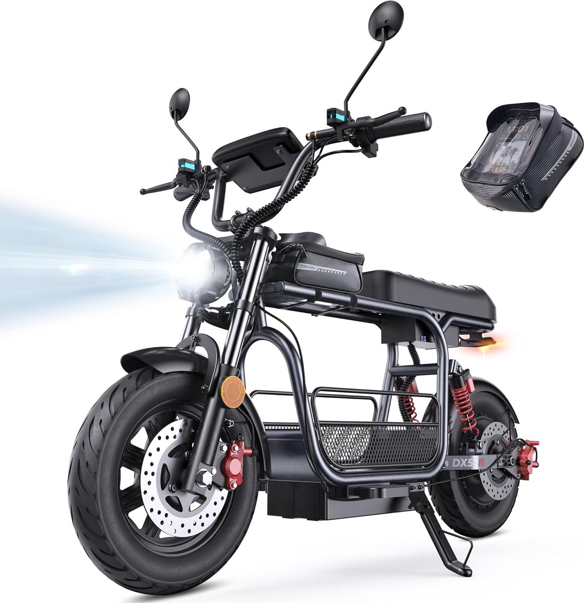 iScooter DX5 Adults Electric Scooter With Seat, 1500W Motor,48V15.6AH Battery 15inch_desvips.com