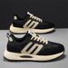 2026 Fashion Sneakers Jogging Shoes Men Artificial PU Splicing Low Top Lace-Up Breathable Soft Sole Non-Slip Wear-Resistant Lightweight Running Shoes_desvips.com