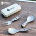 Pure Outdoor Portable Multifunctional Chopsticks Tableware Camping Folding Spoon Titanium Alloy Fork_desvips.com
