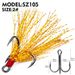 Tie Hair Hooks Blood Groove High Carbon Steel Feathered Barbed Anchor Fish Gold Three Tone Hook Bulk_desvips.com