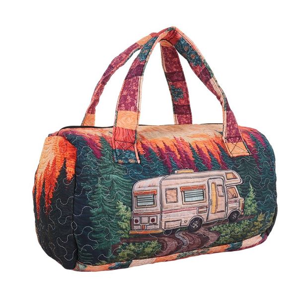 Adjustable Strap Quilted Duffle 3D Quilting Craft Large Capacity Short-distance Handbag Tote Bags Travel Duffel Bag_desvips.com
