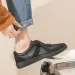Cowhide Version Grape Mom Same Style Genuine Leather Casual Sneakers Slanted Head Color Block Lace-up German Training_desvips.com