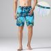 Men's Trunks Digital Print Vacation Hot Spring Elastic Slim Fit Water Park Swim Shorts_desvips.com