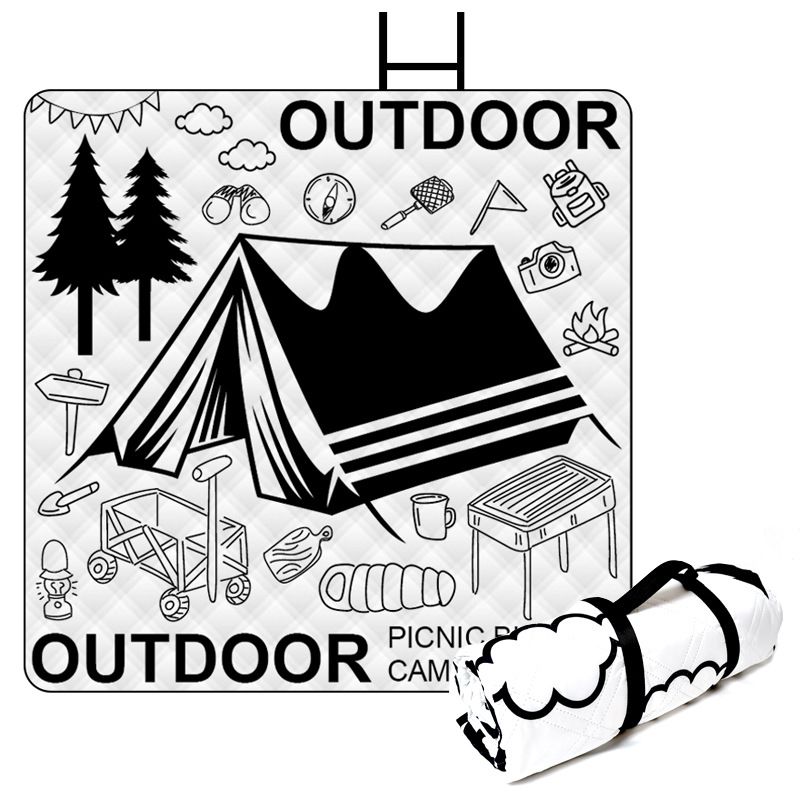 Outdoor Portables Picnic Lawn Thickened Moisture-Proof Camping Mat Aluminum Film Base Machine Washable_desvips.com