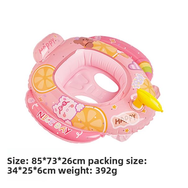 Kids Water Gun Swim Ring With Seat - Thickened PVC Inflatable Pool Float For Water Battles (Non-Toxic Includes 2 Squirt Guns & Repair Patch)_desvips.com