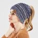 Explosive CC Standard Ponytail Hat Autumn And Winter Warm Women's Knitted Beanie_desvips.com