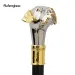 Golden Silver Dog Handle Luxury Stage Cane Decorative Stick Decorative Cane Halloween Cosplay And Parties, For Cosplay & Party_desvips.com