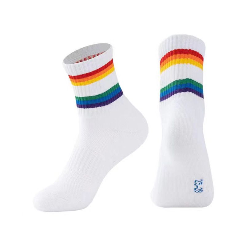 Men's Mid Calf Badminton Sports Socks Thickened Towel Material High Elasticity Breathable Sweat Absorbing Outdoor Sports Socks_desvips.com