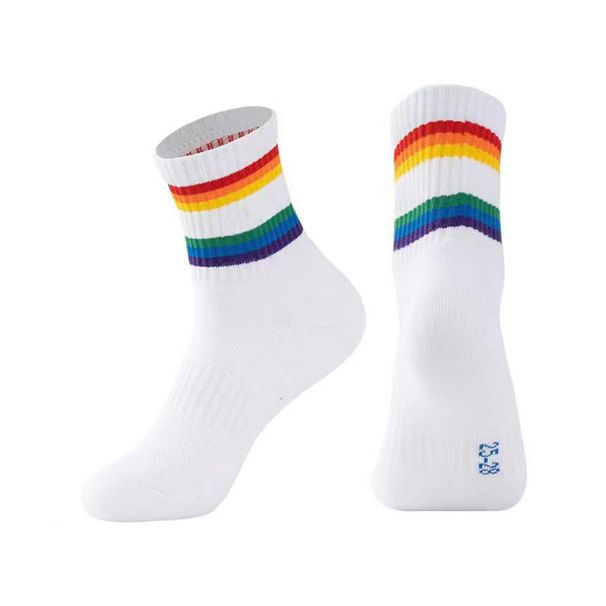 Men's Mid Calf Badminton Sports Socks Thickened Towel Material High Elasticity Breathable Sweat Absorbing Outdoor Sports Socks_desvips.com