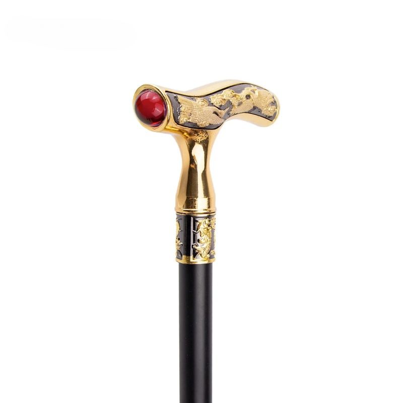 Walking Cane Colorful Gemstone Fashion Decorative Walking Stick Gentleman Elegant Cosplay Cane Knob Crosier 93cm_desvips.com
