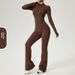 Cross-Border Quick-Dry Ultra-Light Black Jumpsuit Yoga Fitness Sports One-Piece Flared Pants White Bodysuit_desvips.com
