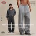 001 BE Clothing | 2025 Autumn American Style Trendy Brand 480G Pure Cotton Blue Pattern Straight Long Loose Casual Pants_desvips.com