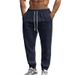24 New Autumn And Winter Men's American Style Casual Sports Solid Color Jacquard Drawstring Pants_desvips.com