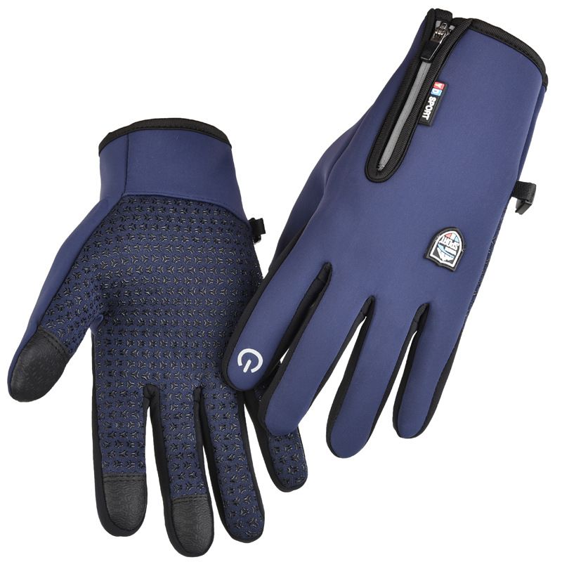 Autumn And Winter Outdoor Gloves Men's Sports Cycling Bicycle Windproof Waterproof Fleece-lined Warm Touchscreen_desvips.com