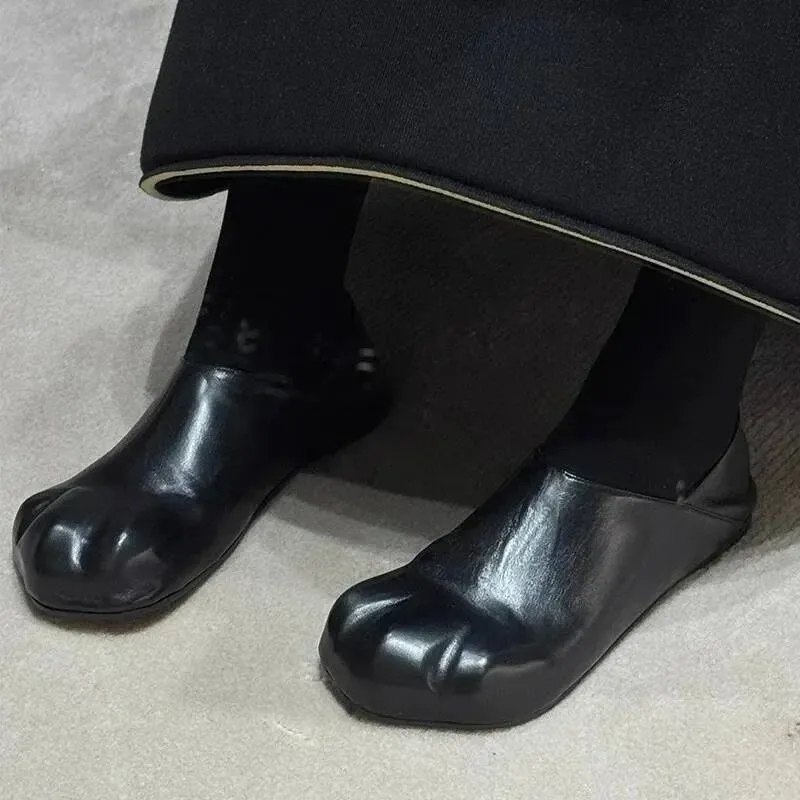 Adorable Cat Claw Flat Bottom Soft Leather Slip-On Women's Mary Jane Flats Comfortable Casual Shoes Rubber Sole_desvips.com